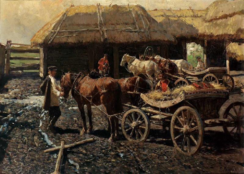 Franz Roubaud Poststation im Kaukasus China oil painting art